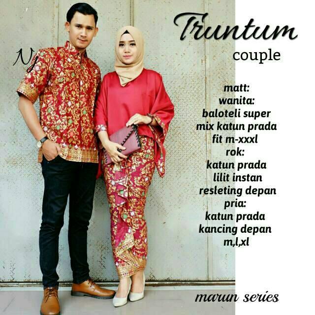 Batik Modern - Baju Muslim Wanita Terbaru 2018 - Kebaya Couple Modern – Couple Batik – Batik Sarimbit - Batik Kondangan - Baju Batik Couple Truntum