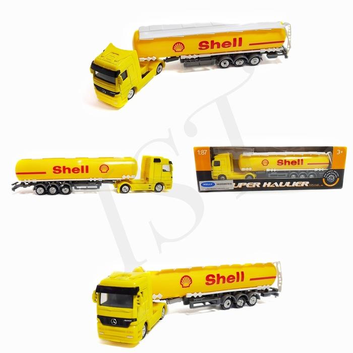 Diecast Miniatur Replika Welly Truck Tanki Shell