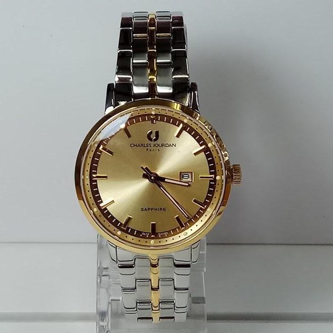 Charles Jourdan Jam Tangan Wanita Charles Jourdan CJ1050-2112 Sapphire Silver Gold Stainless Steel