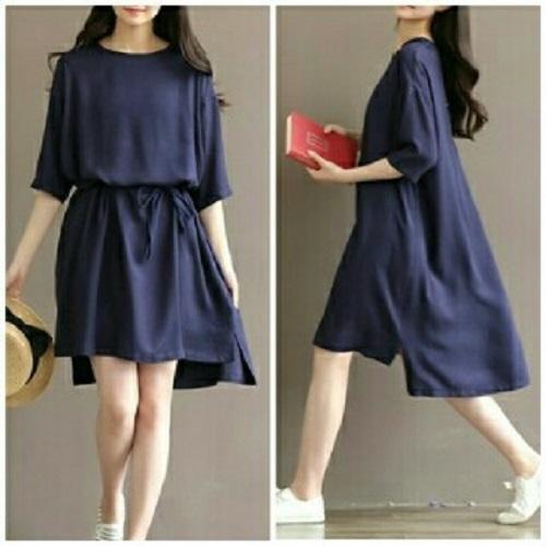 Fashionshop Dress Lina / Dress Korea / Dress Renda / Dress Brukat / Dress Midi / Dress Kaos Wanita / Dress T-shirt Wanita / Gaun Kaos Wanita / Dress Santai Wanita / Gaun Remaja/ Gaun Kasual / Dress Casual Wanita / Dress Murah / Dress Gaul / Dress Modern