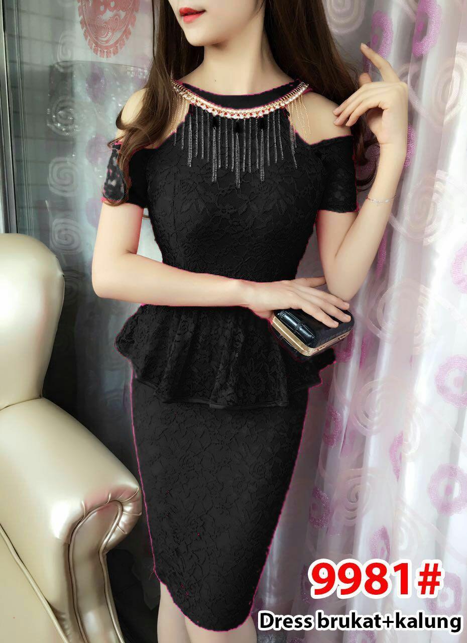 9981# dress fashion / gaun import / dress brokat / gaun pesta / dress span