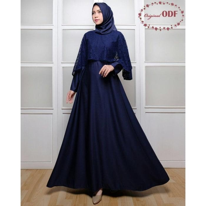 Gamis Wanita Terbaru Baju Gamis Syari Pesta Remaja Kombinasi Brokat Set + Jilbab Pashmina