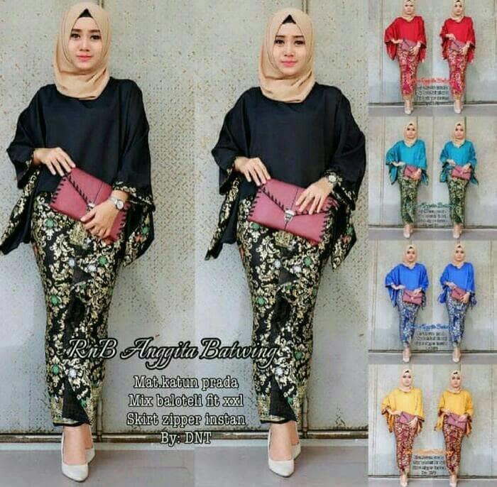 BAJU BATIK KEBAYA WANITA MODERN TRENDY SERAGAM PESTA HIJAB BAJU MUSLIM