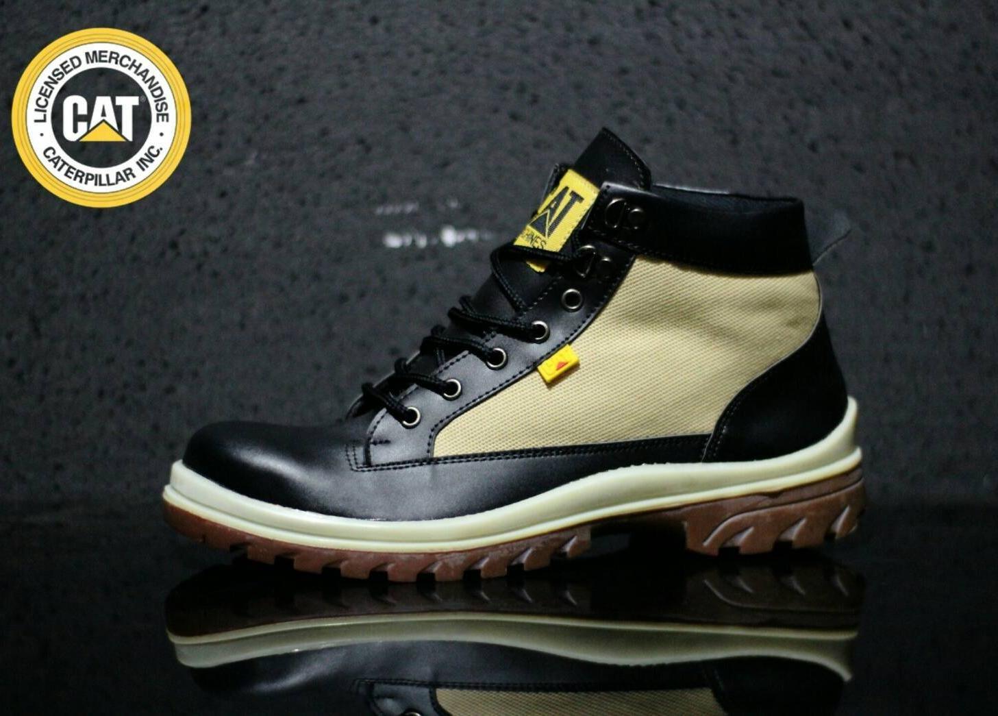 Sepatu Boots Safety Gaya Pria Sneakers Kerja Kantoran Pormal Touring Sport Sekolah Kuliahan Vans Converse Pantofel Hitam