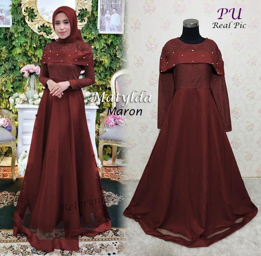 MAXI MATYLDA GAMIS CANTIK Gaun Pesta Kondangan Lebaran Baju Muslim