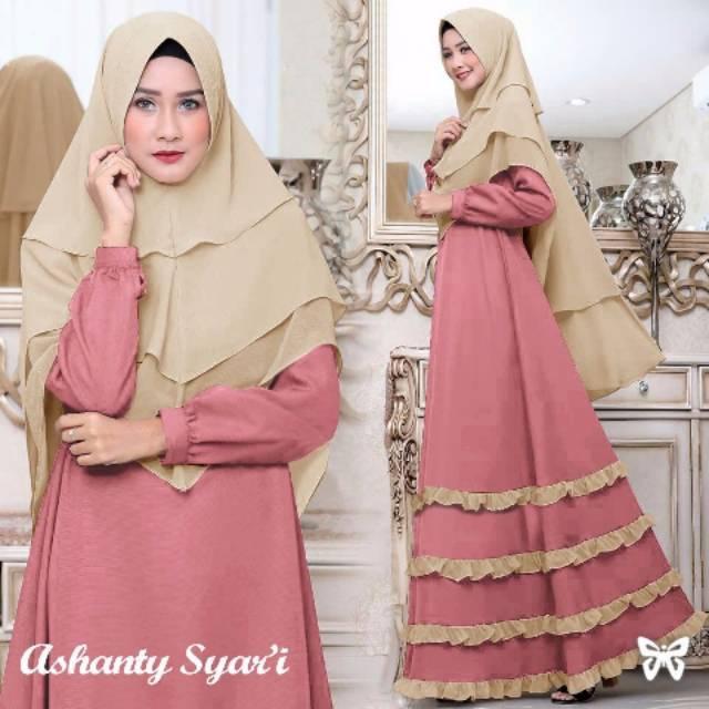 HIJAB ASHANTY / GAMIS PESTA MURAH / SYARI / DRESS / MAXI / BUSANA MUSLIM (MINT TOSCA)