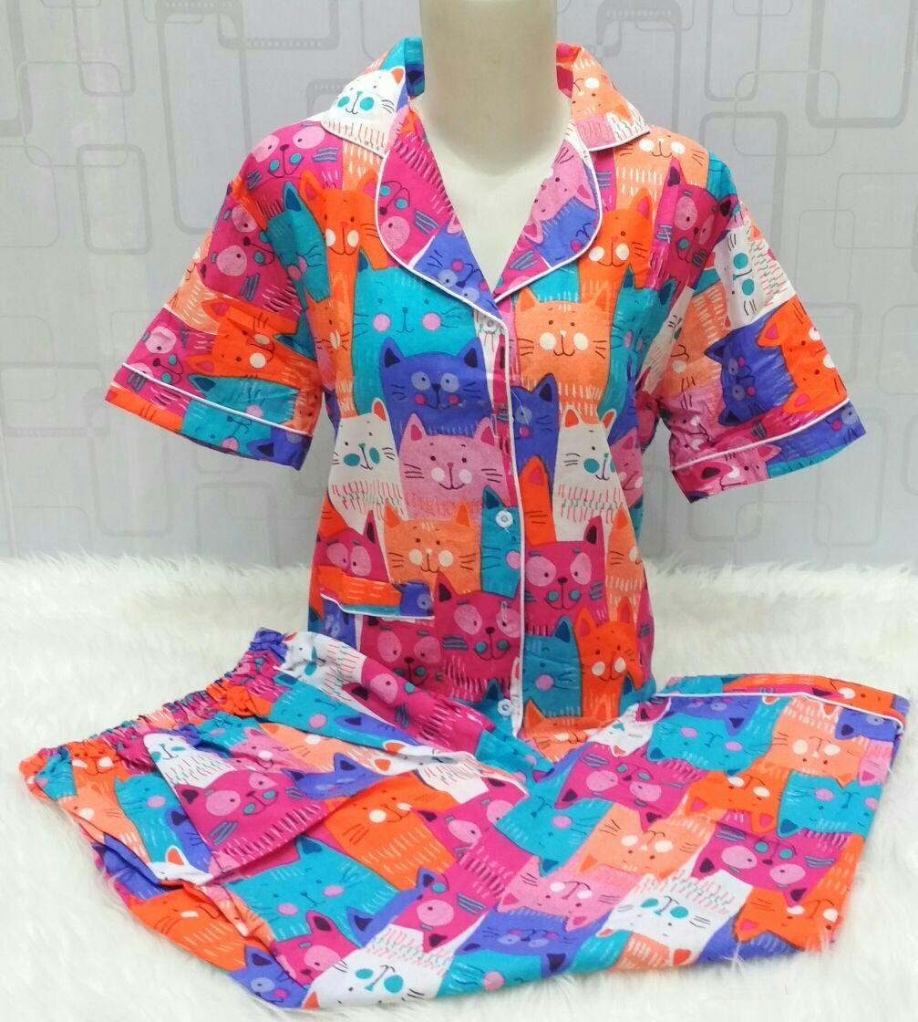 Fjkshop fashion wanita pakain baju tidur modep piyama model satin dan katun celana panjang Sleepwear, enak buat tidur dengan motif yang cakep dan bahan yang membuat tidur anda nyaman dan nyenyak