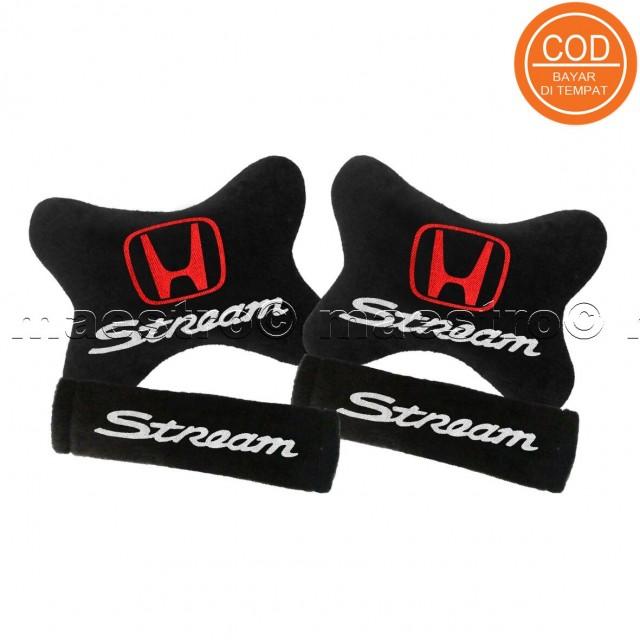 Aksesoris bantal leher jok mobil lucu unik Set 2in1 Honda Stream