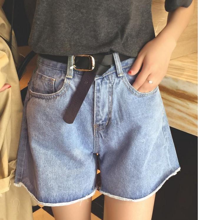 Celana Pendek Koboi Celana Korea Modis Gaya Perempuan Baru (Biru 6616 Baik Bahan Kain Berkualitas Baik)