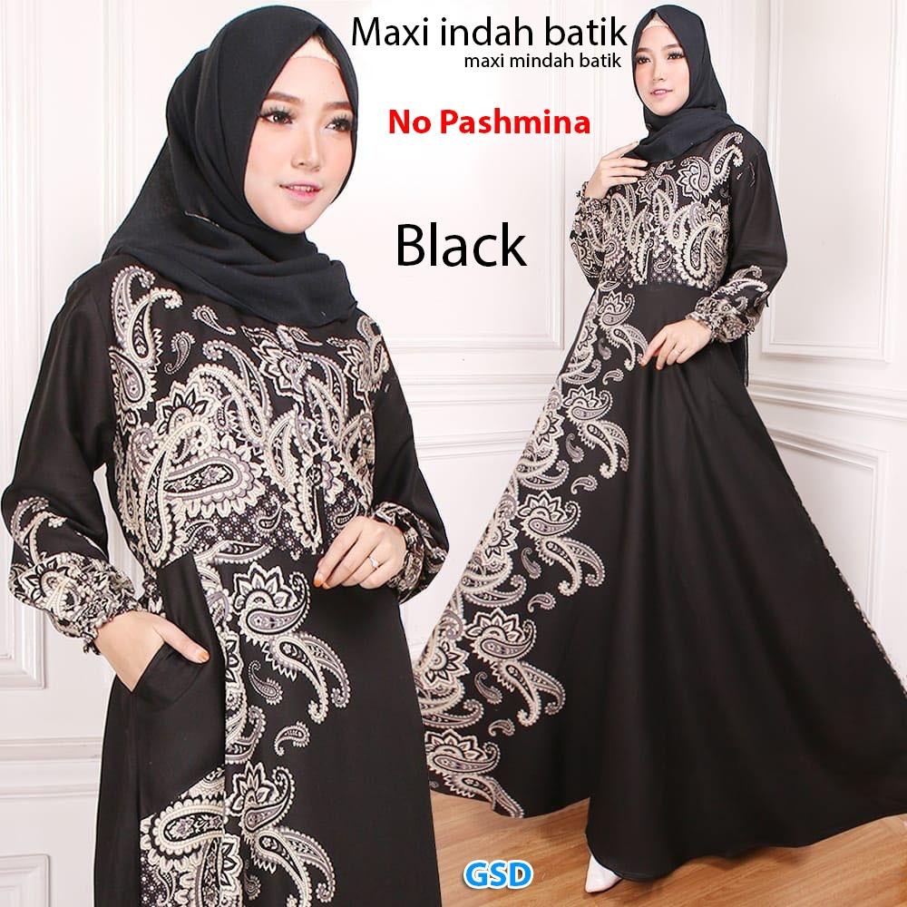 MAXI WANITA BAJU MUSLIM / GAMIS SYARII / DRESS MAXI / DRESS BUNGA MOTIF / INDAH / BAJU TANAH ABANG