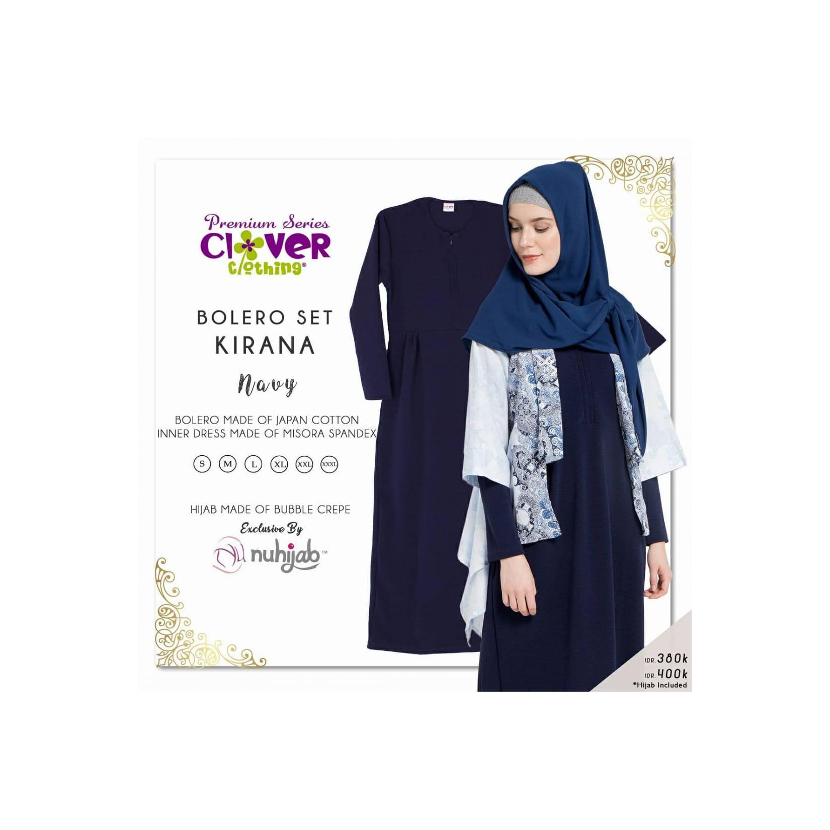 Clover Clothing Bolero Set Hijab Kirana Navy XXL