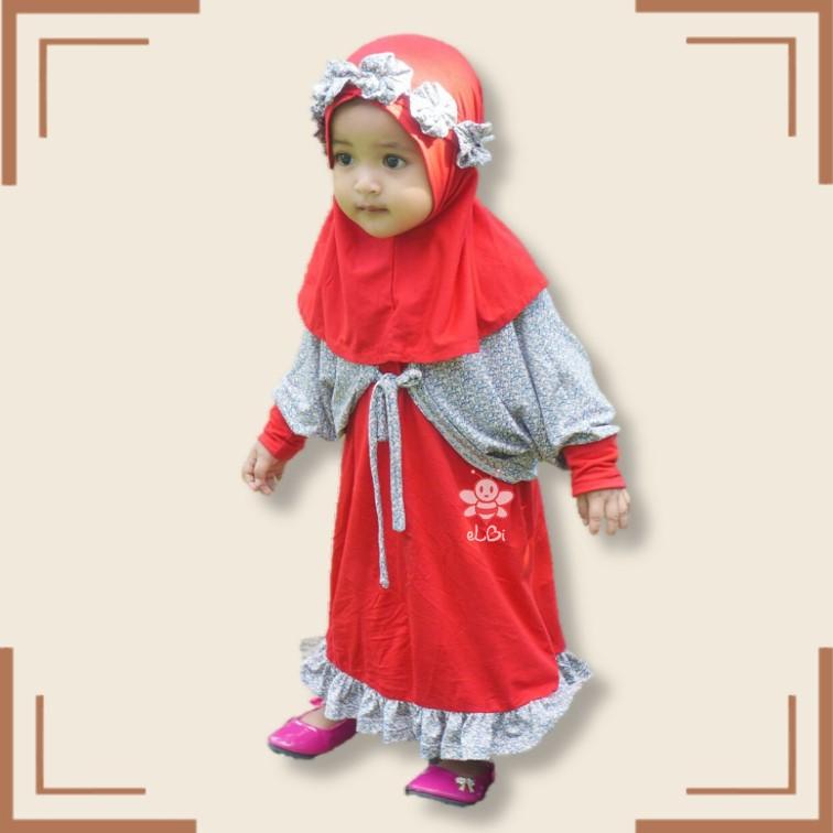 eLBi - Baju Muslim Anak Perempuan / Baju Muslim Balita Perempuan / Gamis Anak Perempuan / Fiola Series
