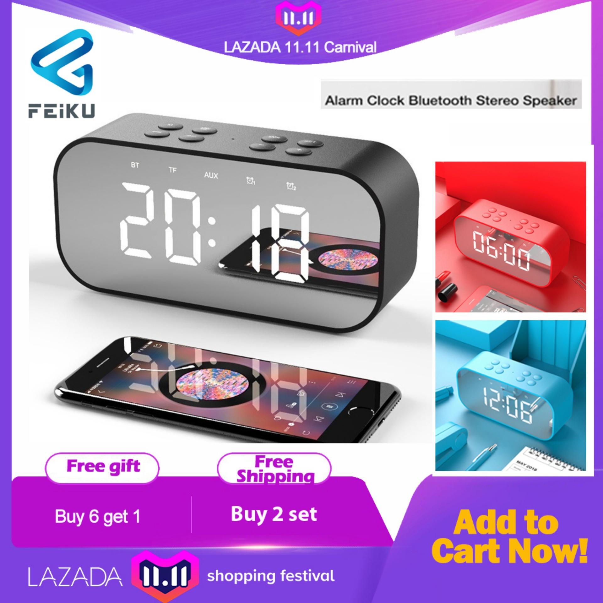 BT501 Bluetooth Nirkabel Portabel Speaker Kolom Pengeras Suara Musik Kotak Suara LED Waktu Tunda Jam Alarm untuk PC Laptop Telepon