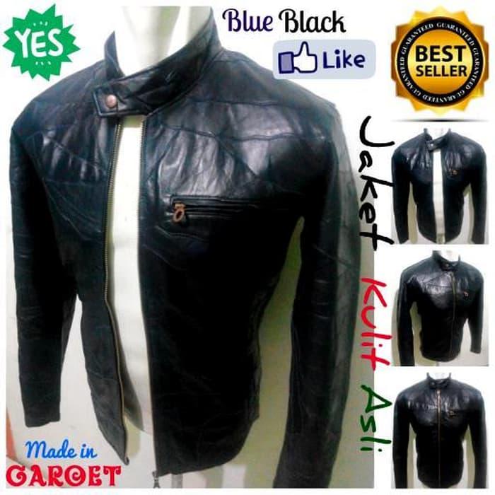 Jaket kulit asli Garut/Jaket kulit asli termurah se-Lazada JK-52 - Hitam