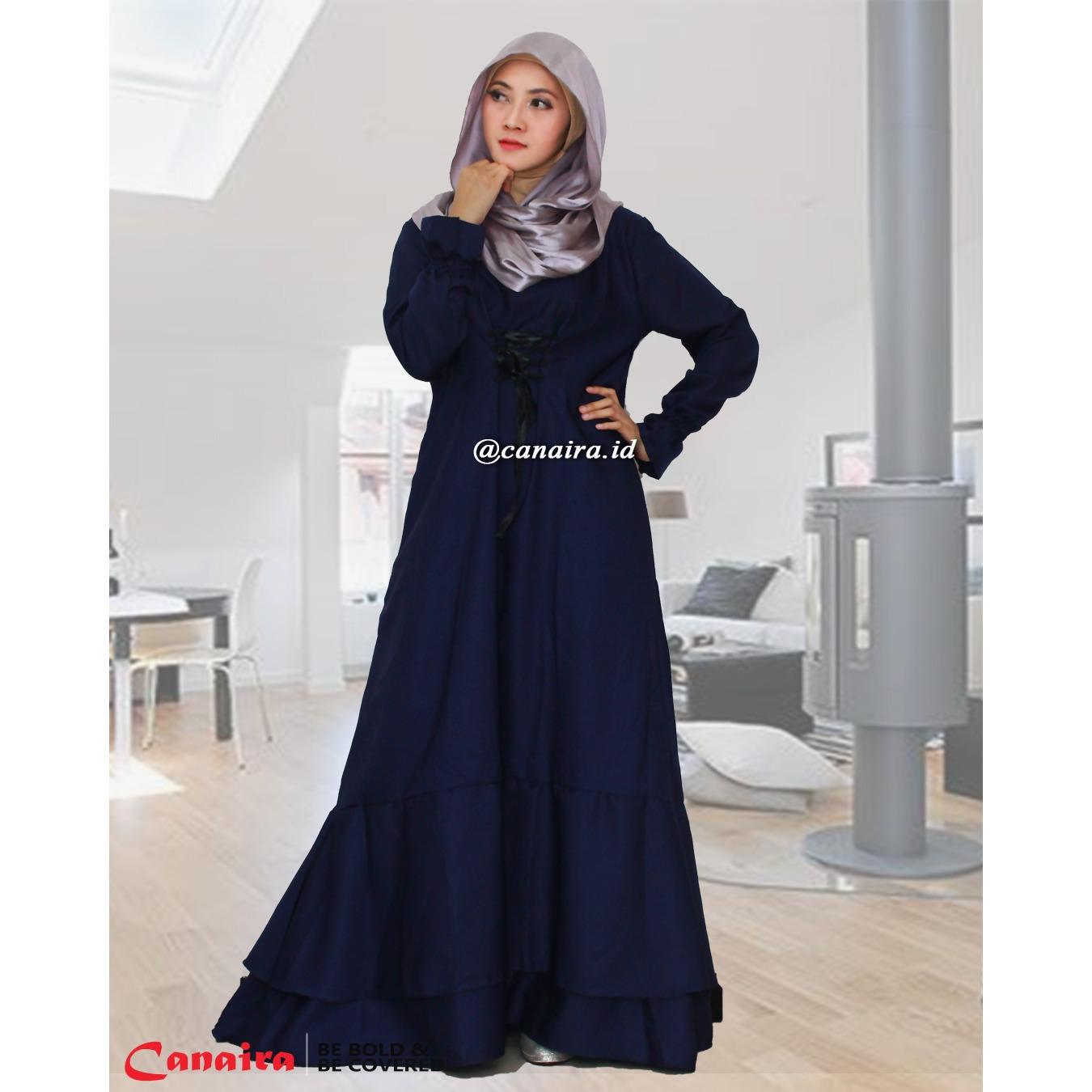 Anastasia maxi Gamis model semi duyung tumpuk dengan detail tali dada dan kerut tangan. bikin kita kliatan tinggi dan langsing pake baju satu ini 😍 Ready warna fanta, navy dan mocca ya . Harga 140rb saja lho 😚