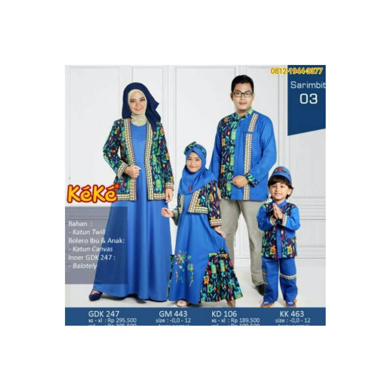 TOP BAJU GAMIS ANAK KEKE GM 443 BUSANA + BOLERO + JILBAB SARIMBIT 3 -