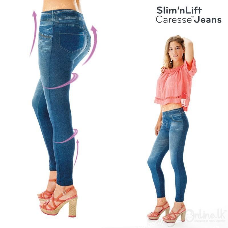 Slim Lift Caresse Jeans / Model Celana Legging Ketat / Pelangsing / Slim n Lift Carese Jean / Untuk Wanita As Seen on TV Hitam dan Biru