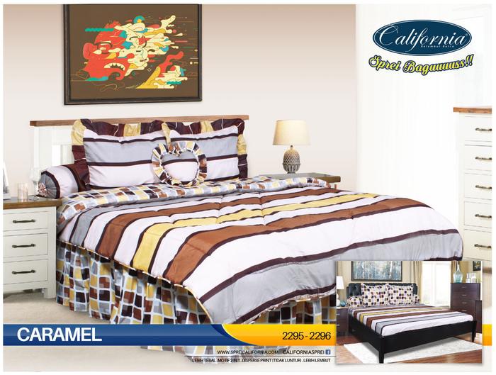 BEDCOVER SET CALIFORNIA KING 180X200 CARAMEL / SPREI BED COVER EXCLUSIVE