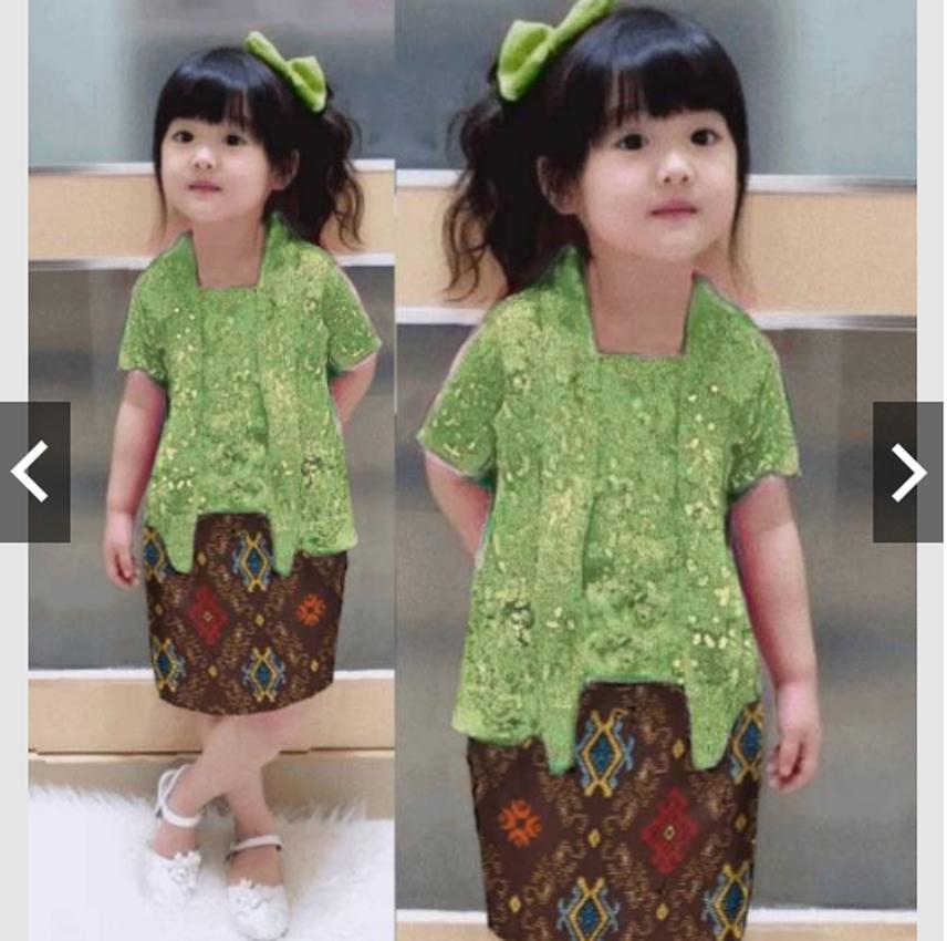 TotallyGreatShop Setelan 2 in 1 Set Baju Kebaya Batik Pesta Balita Batita Anak Perempuan Silk Kutubaru Modern Tradisional Brukat Brokat - Fashion Kondangan Hijab Jilbab Muslimah Muslim Gamis Kebaya Gaun Pesta Maxi dress Brukat Brokat Wanita ihkutubaru