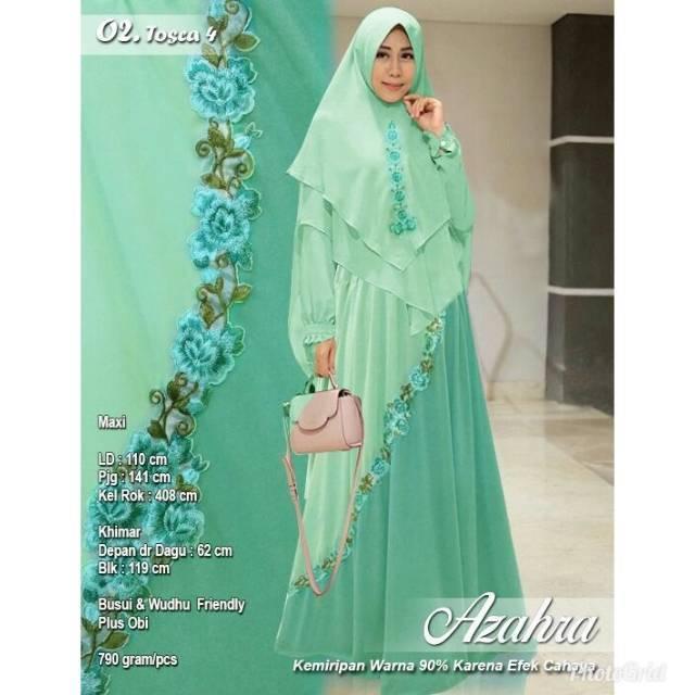 ada wrn kombinasi,azahra gamis syari terbaru best seller bergo semi antem,premium stock terbatas (W1 coklat muda)