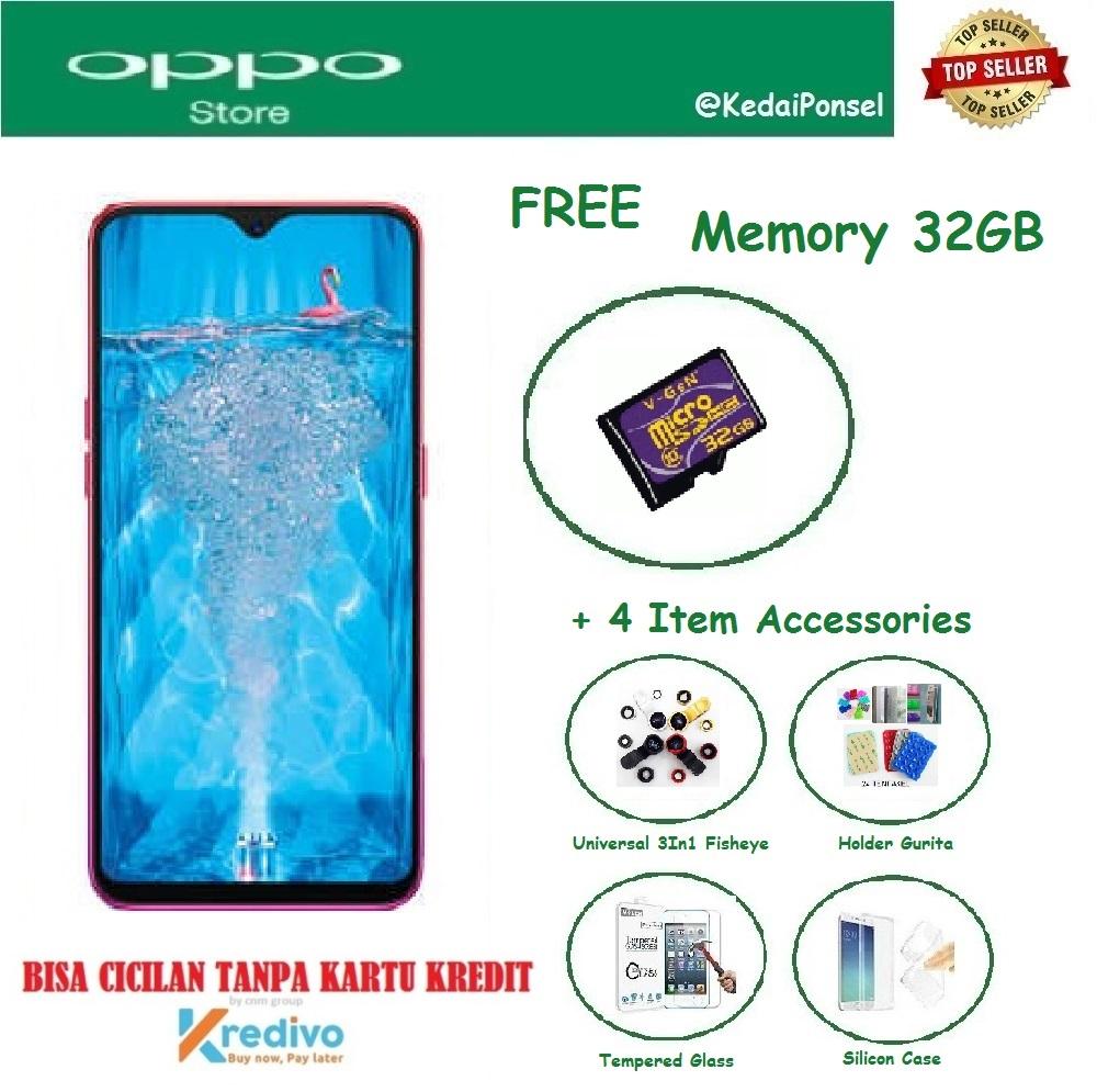 OPPO F9 [4/64GB] + Free Memory 32GB & 4 Item Accessories