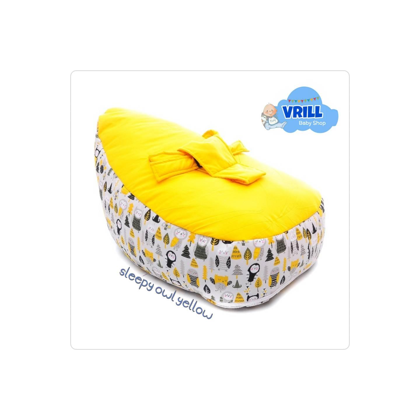 Baby bean bag | Kasur atau Sofa Bayi | sleepy owl yellow