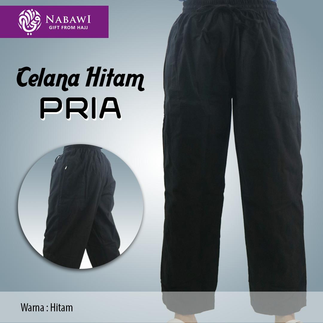 Celana Pria Panjang Hitam Polos Katun Perlengkapan Haji Umroh Murah