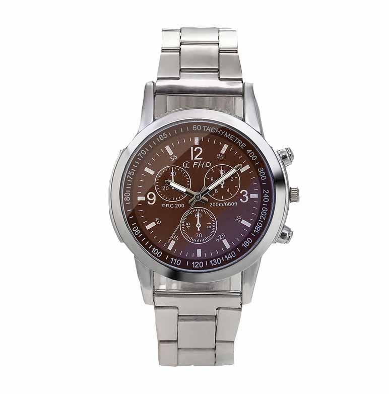 Jam Tangan CHRONO 02 Korea Fashion Stainless Steel Strap Women Men Watch Cowo Analog Quartz