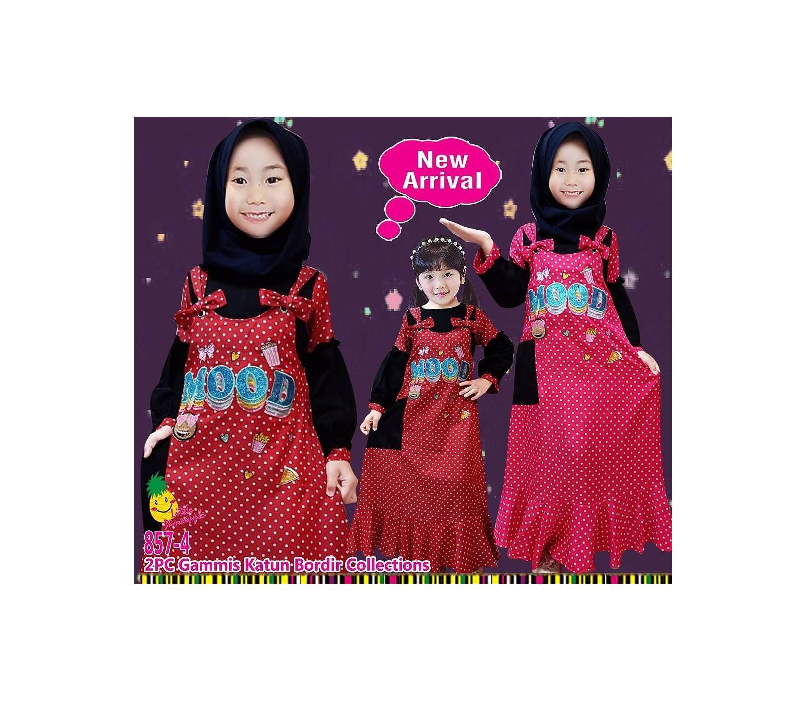 grosir gamis anak little pineapple 857-4 2-8thn