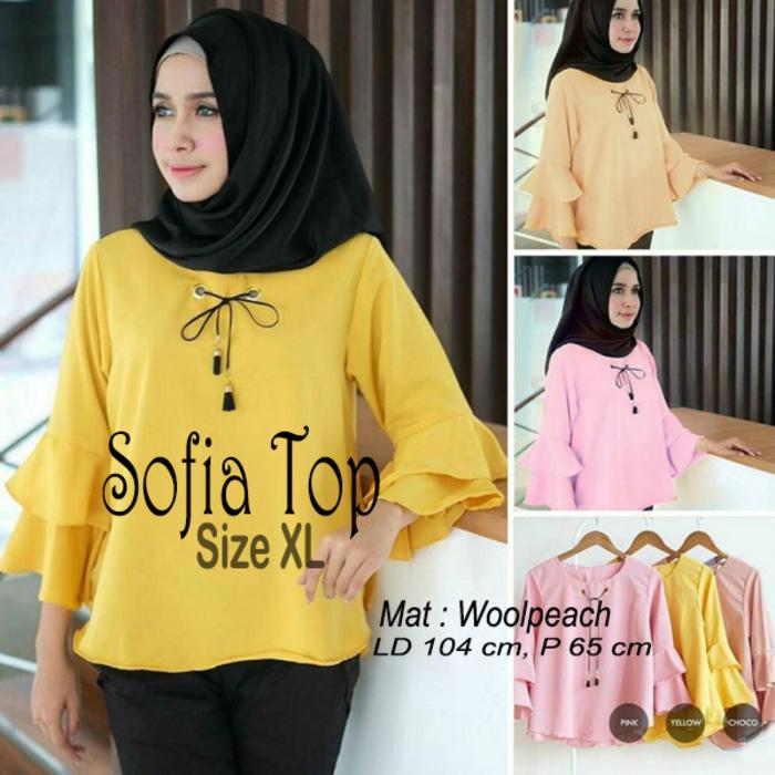 OS Atasan Wanita Sofia Top Blouse Tunik Baju Muslim Blus Muslim Low Price!