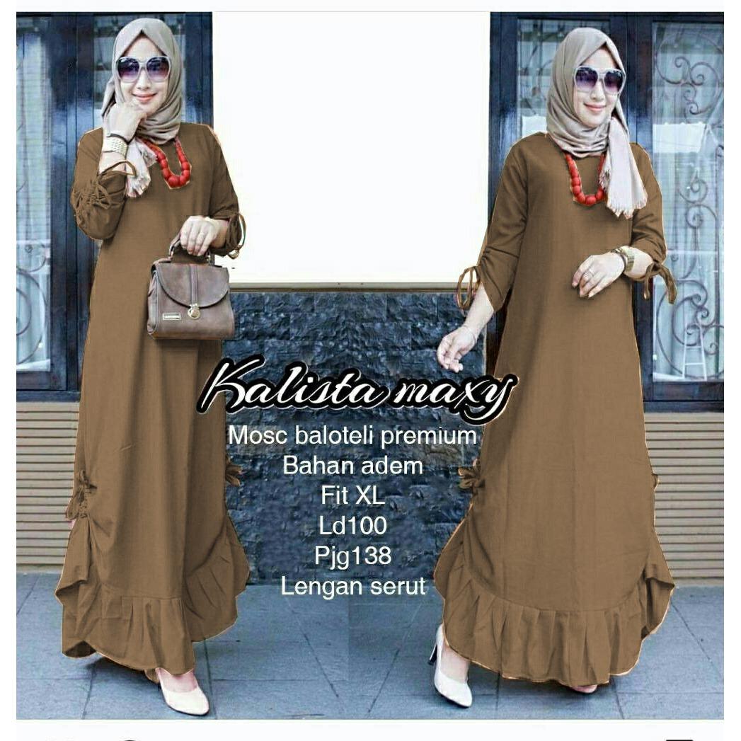 Trexco GAMIS SYARI / LENGAN SERUT / LISSANDRA DRESS / BAJU WANITA / BAJU MUSLIM / DRESS GAMIS / GAMIS KATUN (5 Warna)