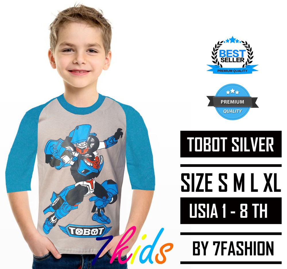 7kids terlaris tobot slver / kaos anak laki laki perempuan / pakaian anak / baju anak harian atasan / fashion pria wanita / kaos cowok cewek / kaos kartun lucu / kaos murah grosir / kaos karakter super hero