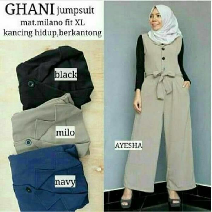 Ghani Overall Only Junpsuit - Overall Celana Baju Kodok Baju Pesta Busana Muslim Wanita Jumpsuit Busana Muslim