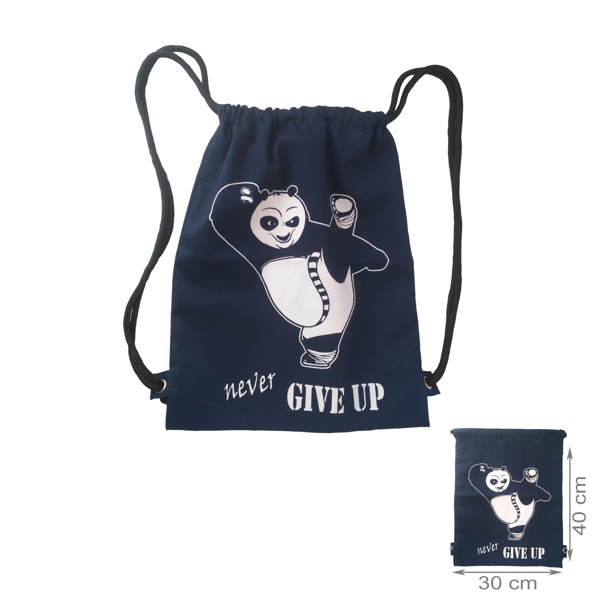 tas ransel stringbag / string bag / tas serut - Never Give Up