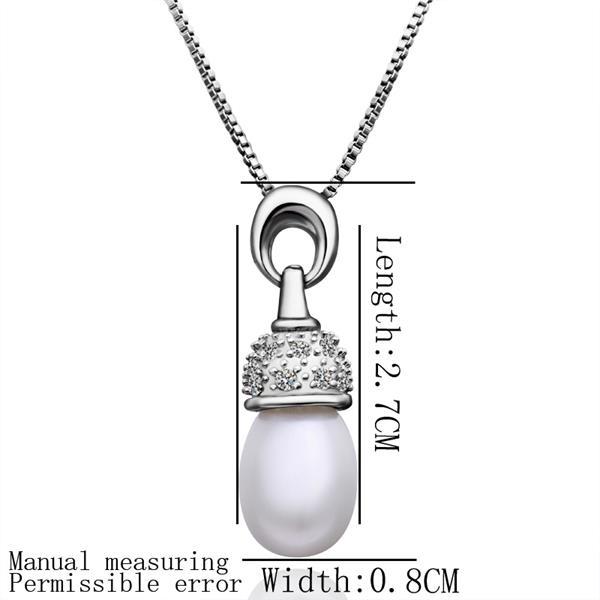 Setetes emas putih berbentuk Liontin Mutiara (tanpa rantai) P016 LKNPLP016