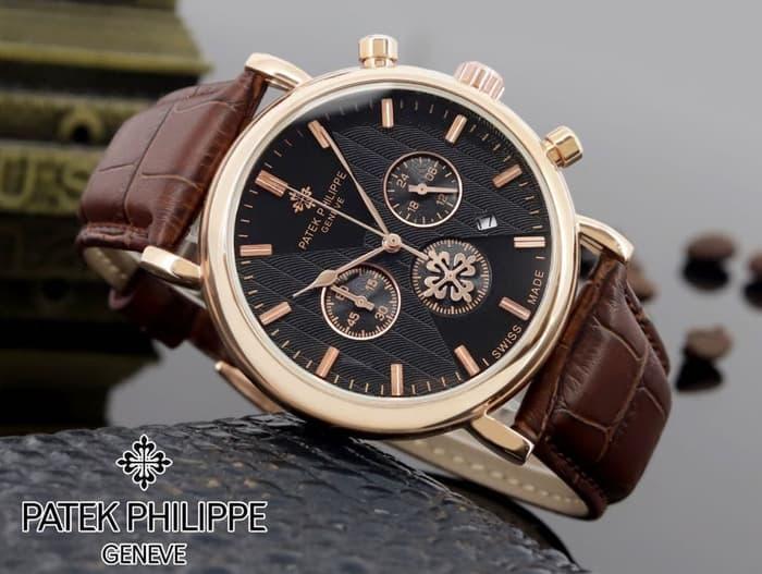 JAM TANGAN PRIA PATEK PHILIPPE KULIT CHRONO ACTIVE BLACK SILVER / JAM TANGAN TERLARIS / JAM TANGAN COWOK / JAM TANGAN BERKUALITAS / JAM TANGAN DISKON / JAM TANGAN TRENDY / JAM TANGAN ORI / JAM TANGAN LIMITED EDITION / JAM TANGAN CASUAL / JAM TANGAN KEREN