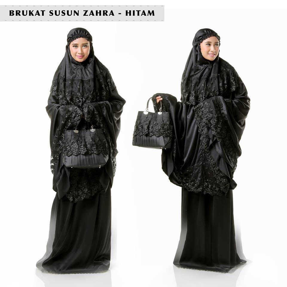 TERLARIS!!! MUKENA DEWASA BROKAT ZAHRA HITAM SENADA mukena mewah / mukena dewasa / mukena tatuis / mukena anak / mukena bali / mukena katun jepang