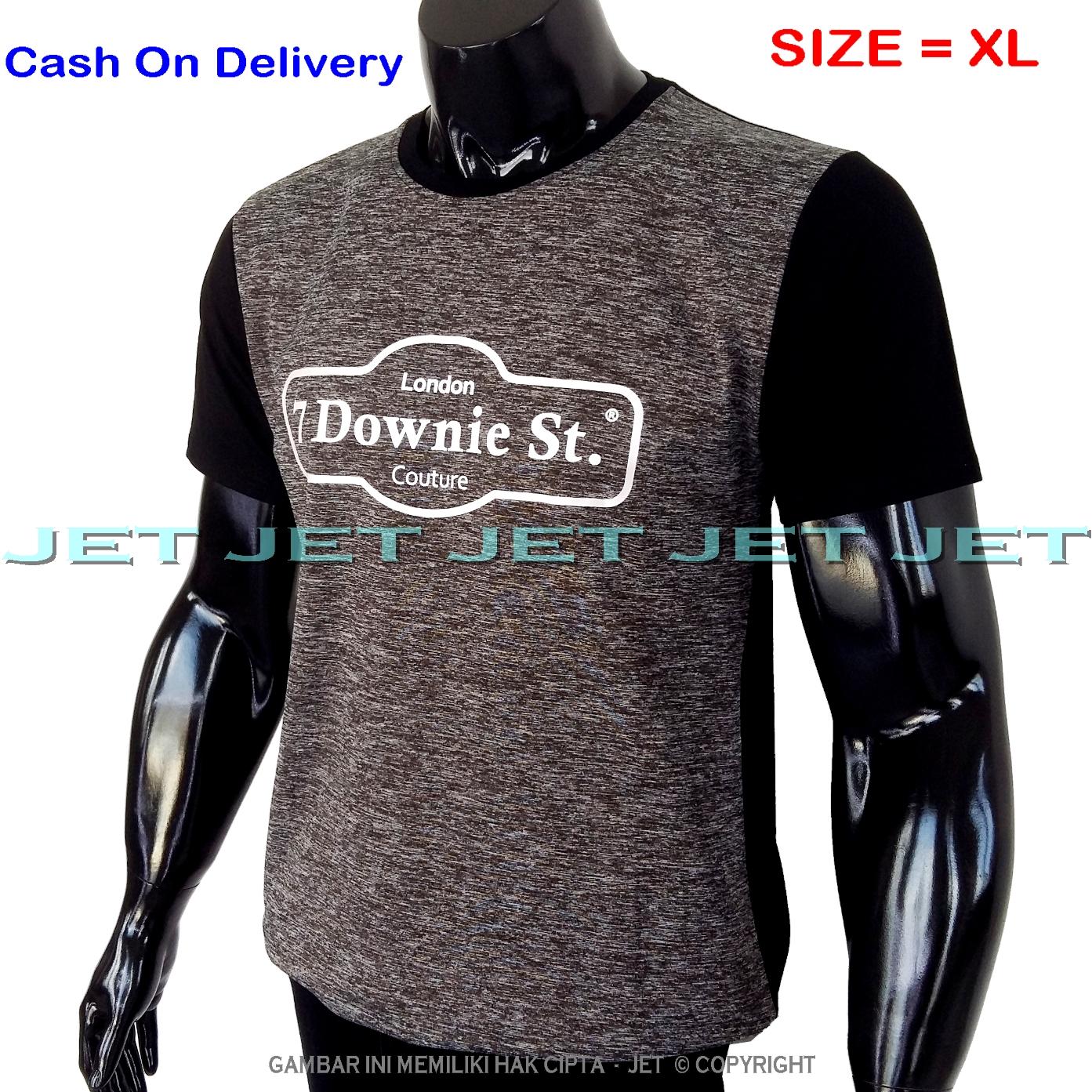 JeT - Kaos Distro 7 DOWNIE London Size XL Dewasa Lengan Pendek Soft Rayon Viscose Lycra Tidak Pasaran Sablonan Eropa Gradasi