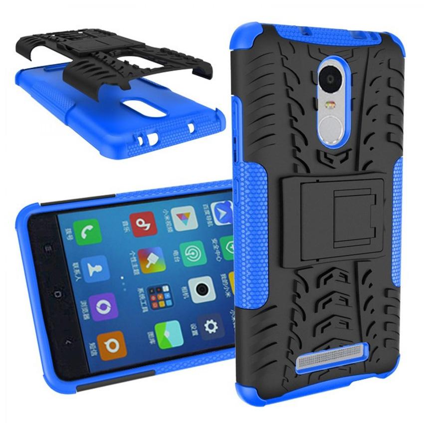 Casing TPU + PC Anti Knock Hard Armor Style Protector Case Cover For Xiaomi Redmi Note 3 Kenzo Hardcase Pelindung Hp Handphone Smartphone Accessories Tahan Benturan Kuat Kokoh With Stand Mode Easy Access to All Buttons s8644 - Blue