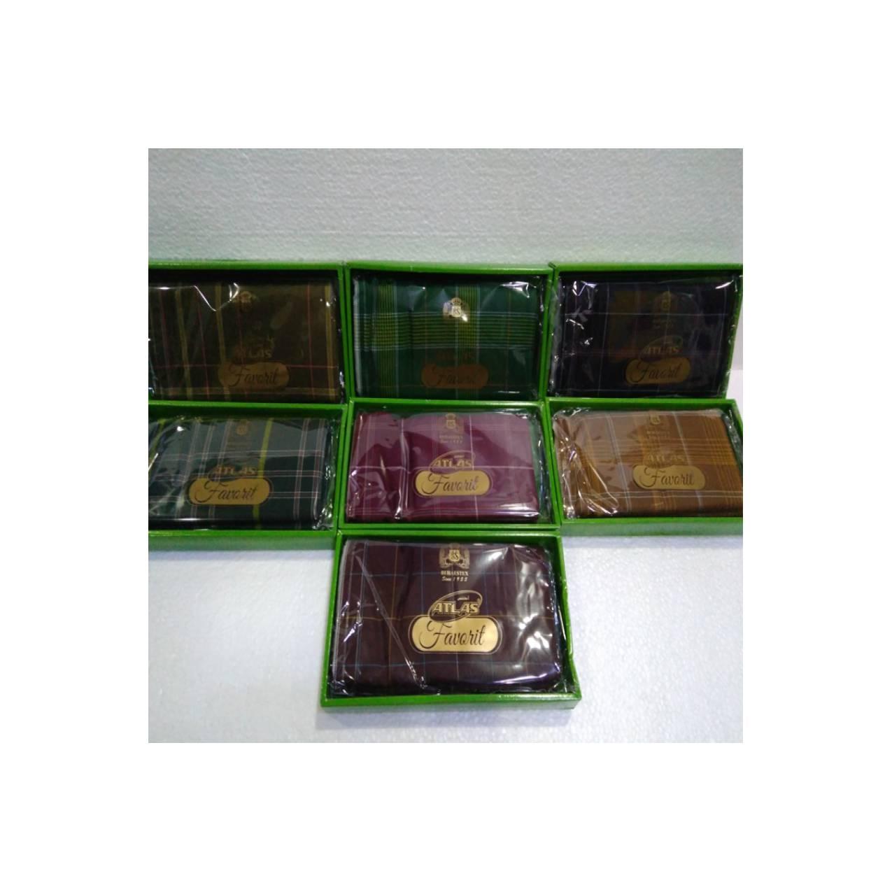 1 KOTAK (10 BH) KAIN SARUNG MUSLIM PRIA DEWASA MERK ATLAS FAVORITE 500