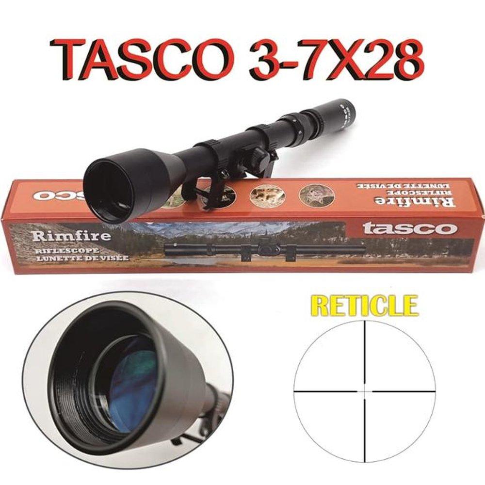Teleskop Zoom Jarak Jauh Tasco Tipe 3-7 x 28 High Quality Murah dan Kuat - Hitam
