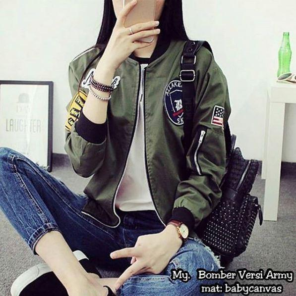 Bomber Versy Army Jacket Wanita Trendy BPS Promo