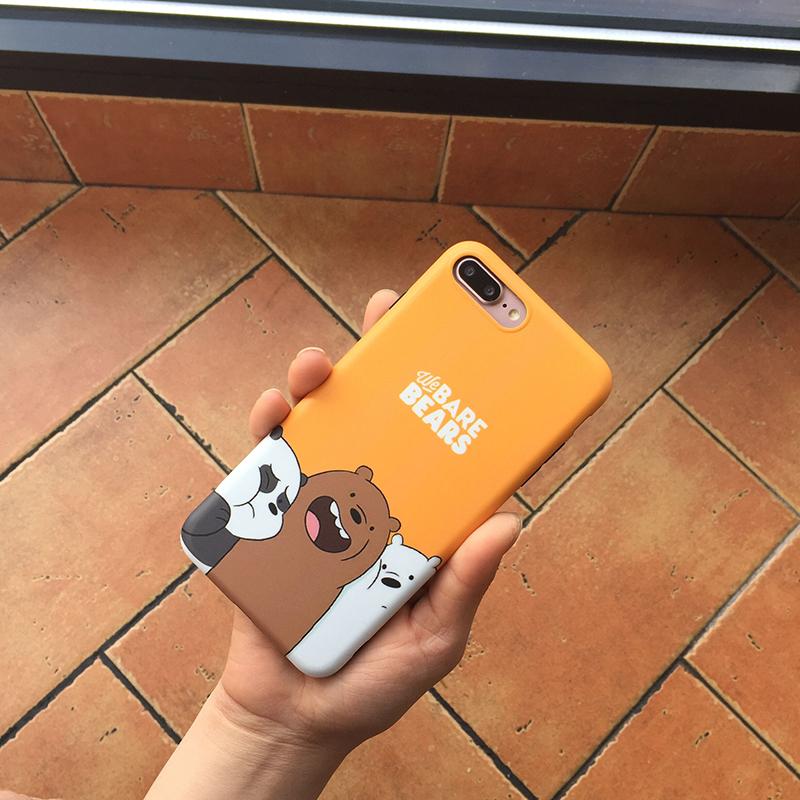 Casing HP Lucu Beruang Apple ID Sampul Lunak Iphone6p/7 Plus Bungkus Penuh