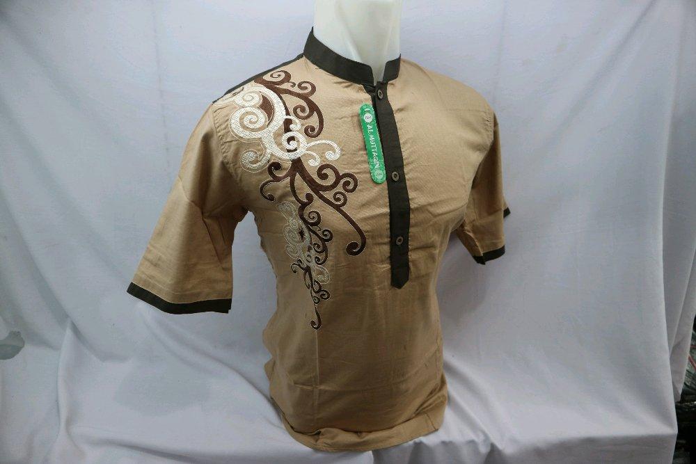 Grosir Baju Koko Mocca Bordir Lengan Pendek Kemeja Gamis Muslim Tanah Abang Jakarta di lapak Al Muttaqin Collection produsenbajukoko