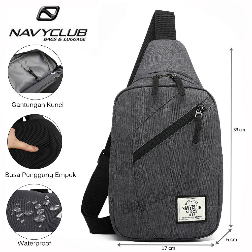 Navy Club Tas Selempang Travel - Tas Punggung Tahan Air - Sling Bag Tas Pria Tas Wanita Tas Slempang Pria 5032 - Abu