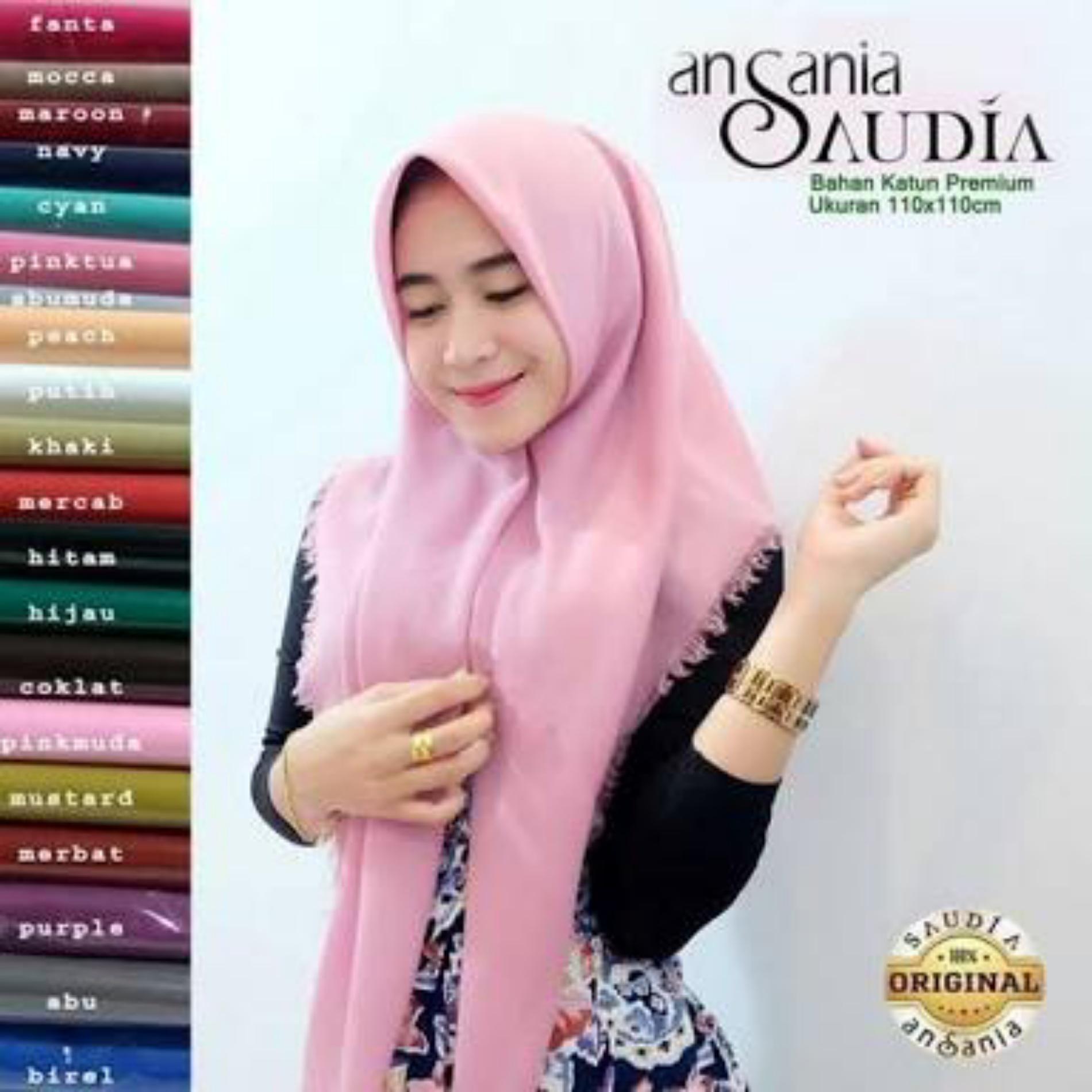 Jilbab segiempat rawis saudia ansania polos hijab kerudung