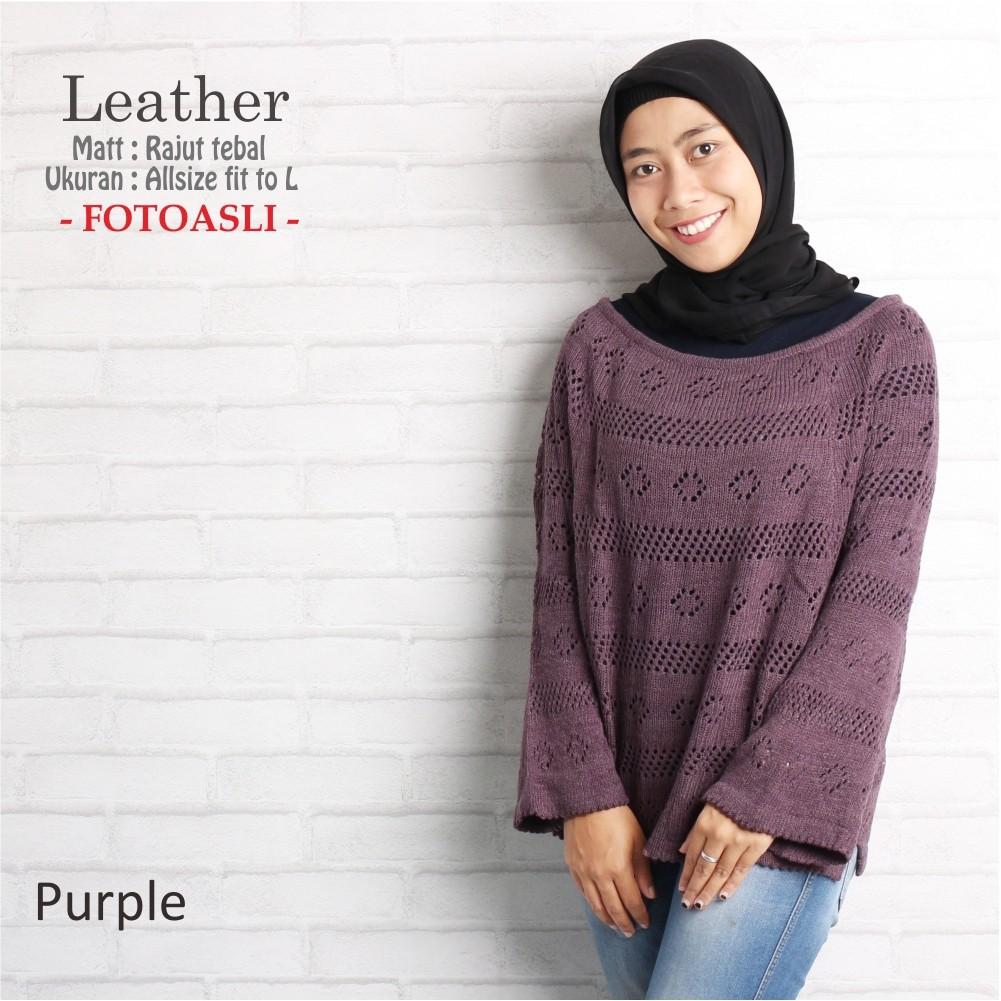 Leather Purple | Baju rajut korea | grosir baju termurah ABDG