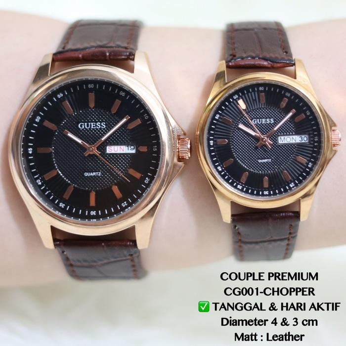 Jam tangan couple pasangan fossil / guess kulit grosir supplier murah HOT