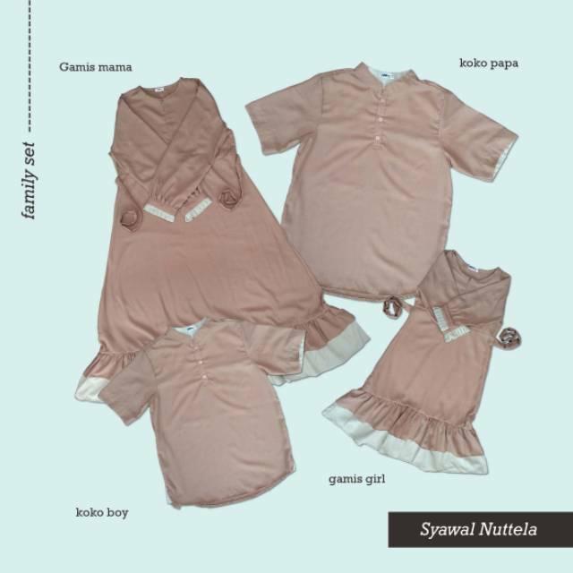SYAWAL SET FAMILY COUPLE GAMIS KOKO KEMBAR KELUARGA PAPA MAMA NUTTELA (KOKO ANAK S)