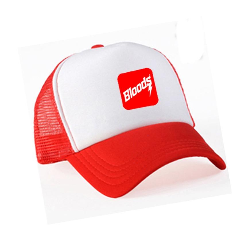 Do More Store Topi Trucker Distro Bloods Logo - White Jaring Red Premium